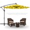 Best Choice Products 10ft Solar LED Offset Hanging Outdoor Market Patio Umbrella w/ Adjustable Tilt